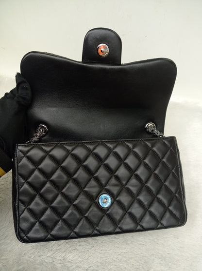 Chanel Medium Westminster Pearl Flap Lamb Black SHW #21