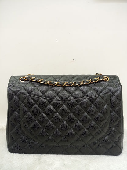 Chanel Maxi Caviar Black GHW DF #14