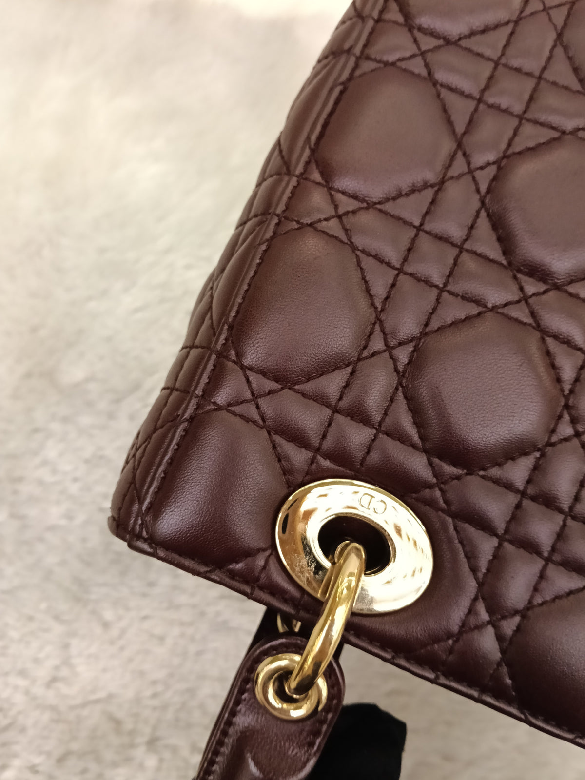 Lady Dior Small Lamb Bordeaux GHW 2018