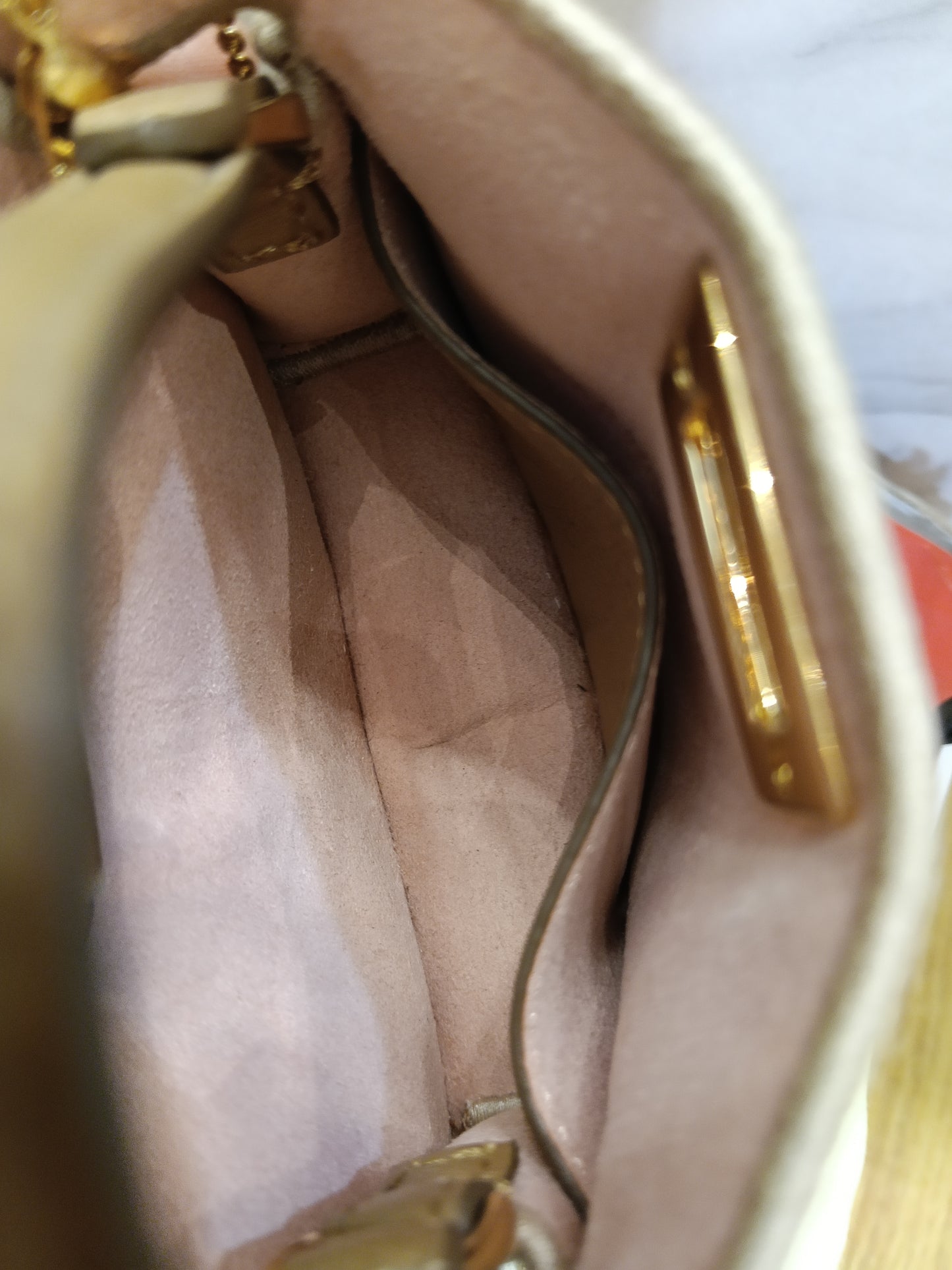 Fendi Peekaboo Nano Charm Embroidered FF Wool Beige Pink GHW