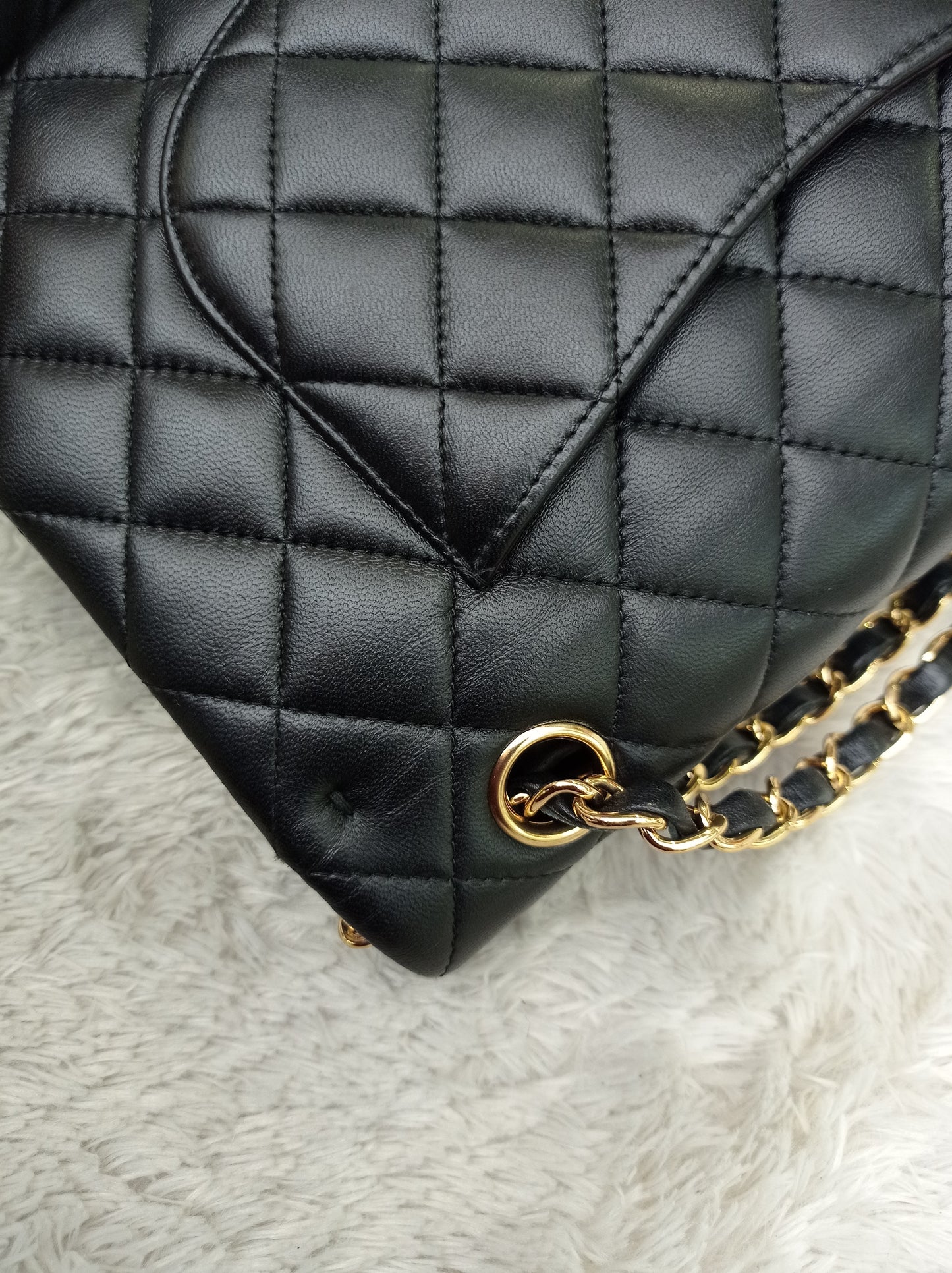 Chanel Medium Lamb Black GHW DF #29