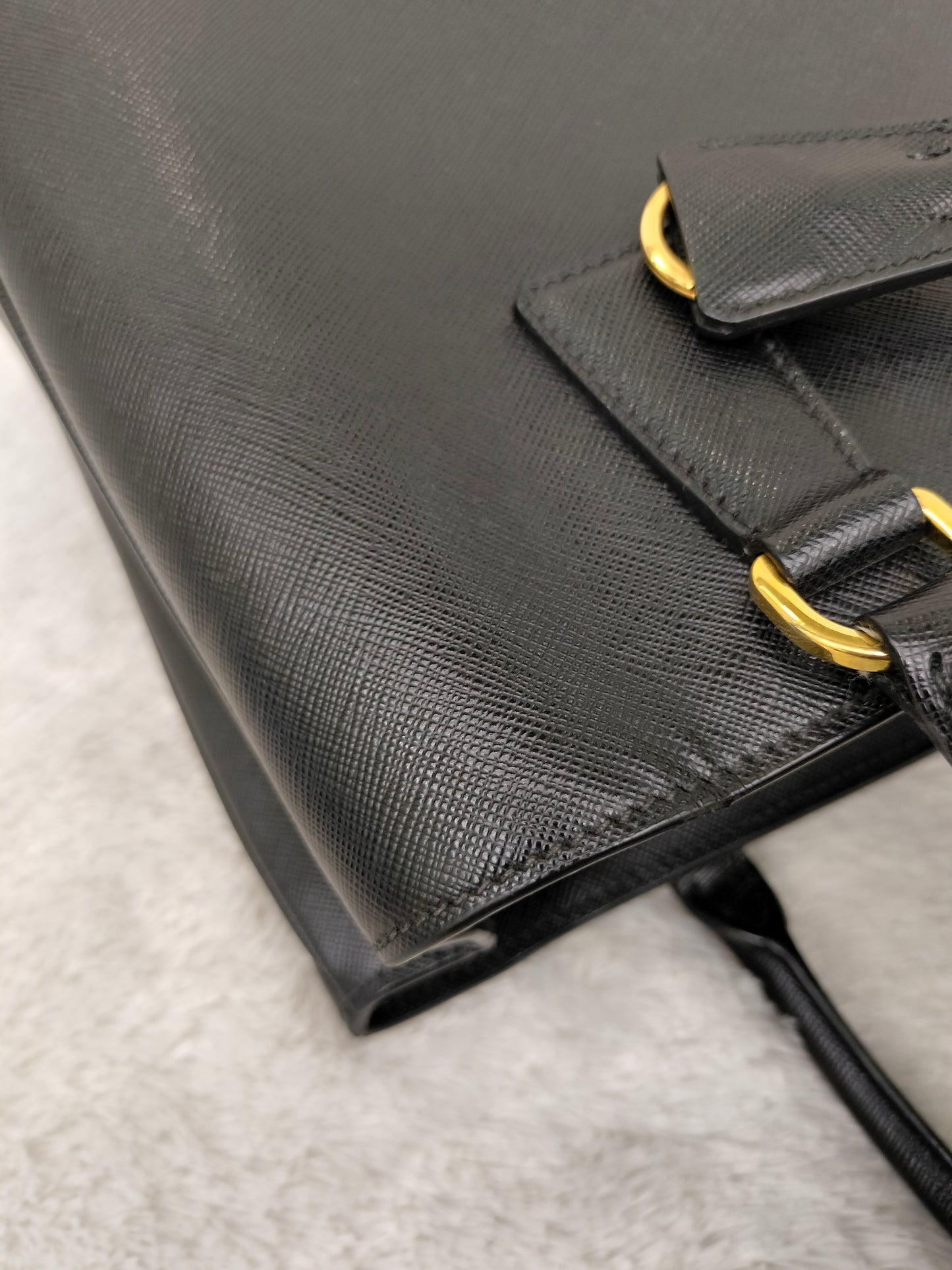 Prada Saffiano Lux Nero 33cm Double Zip GHW