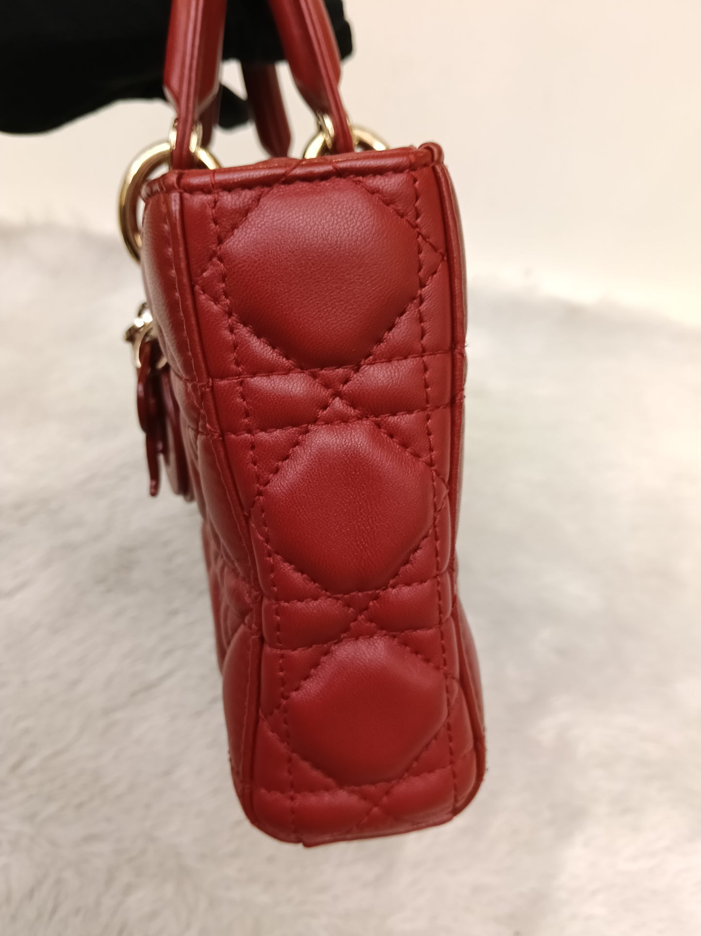 Dior Lady D'Joy Medium Lamb Red GHW 2016