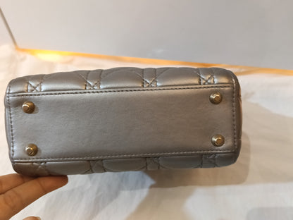 Lady Dior Mini Lamb Silver GHW 2016