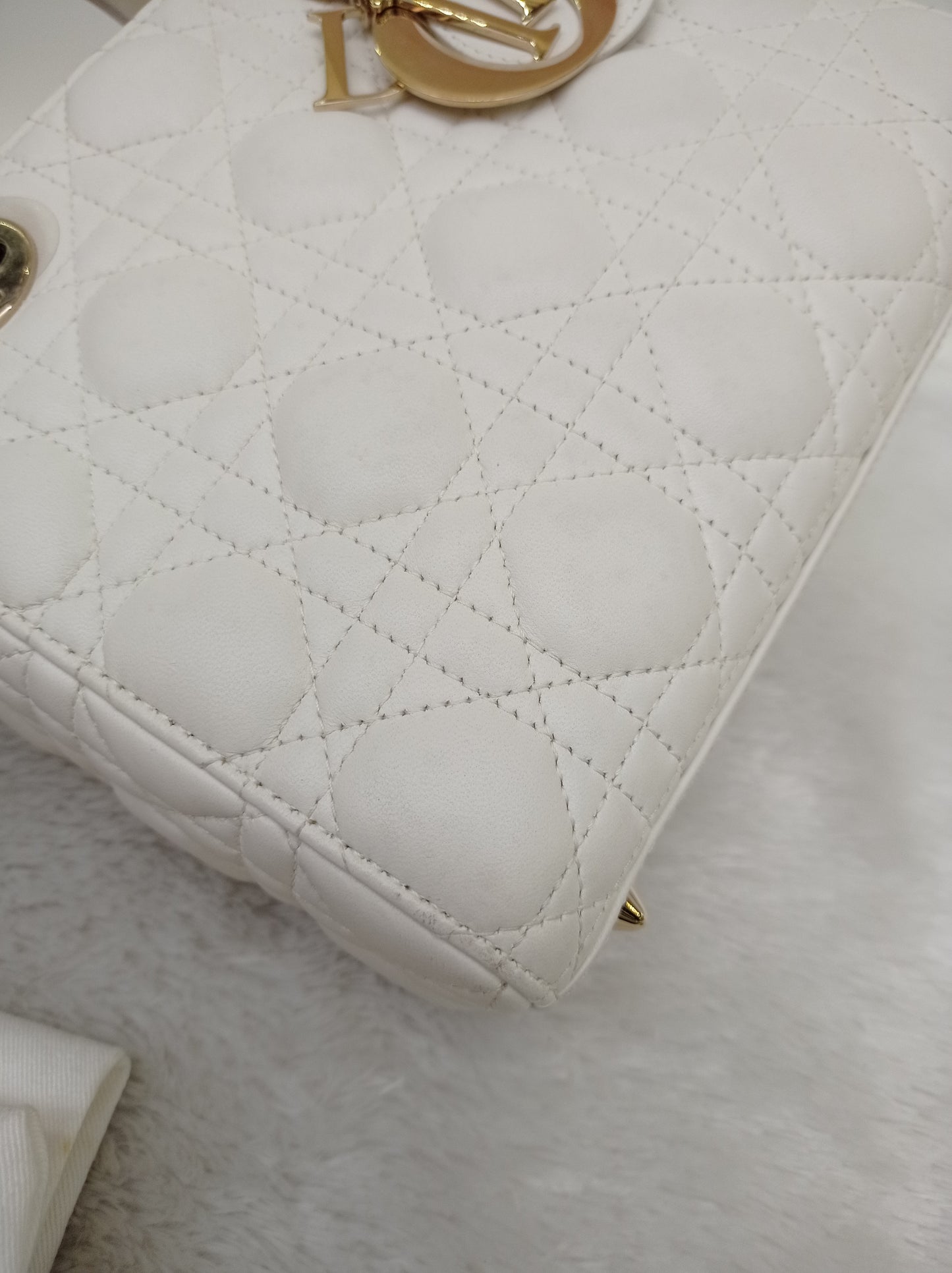 Lady Dior Small Lamb White LGHW 2019