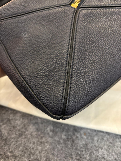Loewe Puzzle Small Grained Navy Black GHW 2018