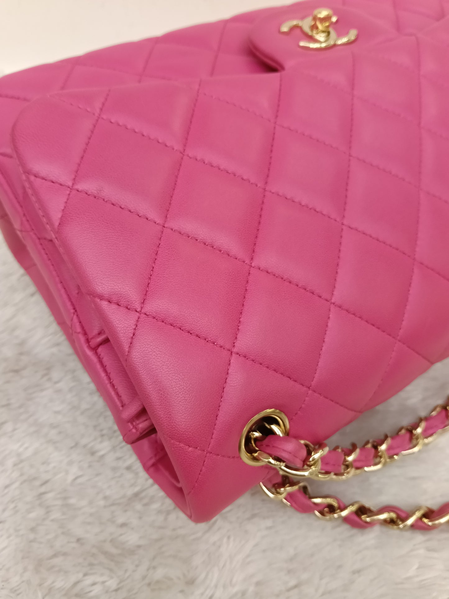 Chanel Jumbo Lamb Fuchsia GHW DF #21