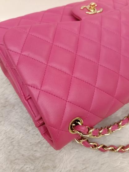 Chanel Jumbo Lamb Fuchsia GHW DF #21