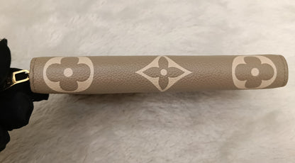 LV Zippy Wallet Monogram Empreinte Tourterelle Creme (CHIP)