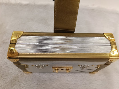LV Petite Malle Epi Metallic Silver Gold 2017