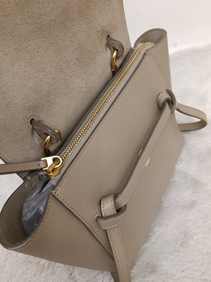 Celine Nano Belt Grained Light Taupe GHW 2018
