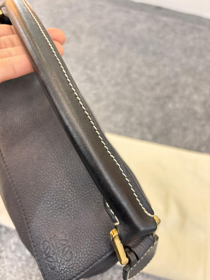 Loewe Puzzle Small Grained Navy Black GHW 2018
