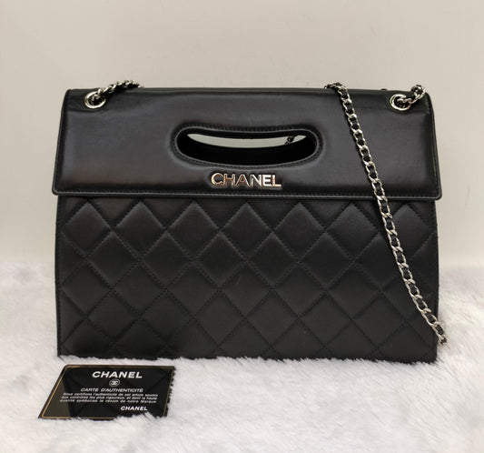 Chanel Timeless Foldover Lamb Black SHW #19