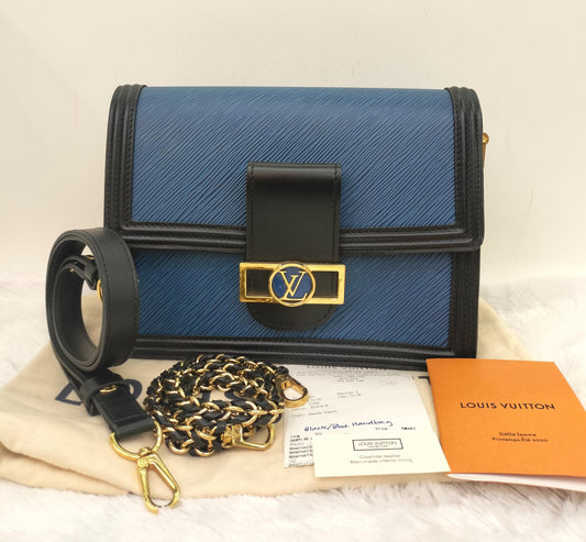 LV Dauphine NV MM Epi Navy Noir 2020