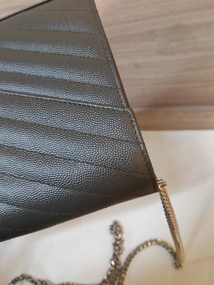 YsL WOC 22 Matelasse Monogramme Grained Grey SHW 2018