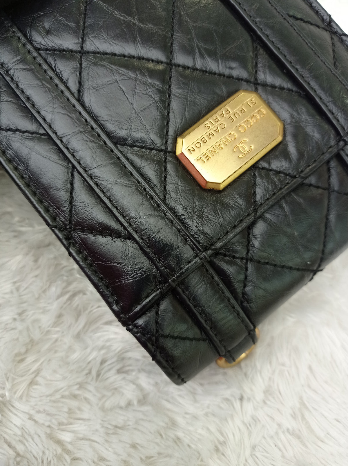 Chanel City School Flap Mini Messenger Calfskin Black GHW (CHIP)