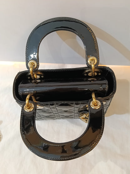 Lady Dior Mini Patent Black GHW 2016
