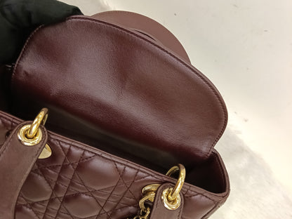Lady Dior Small Lamb Bordeaux GHW 2018