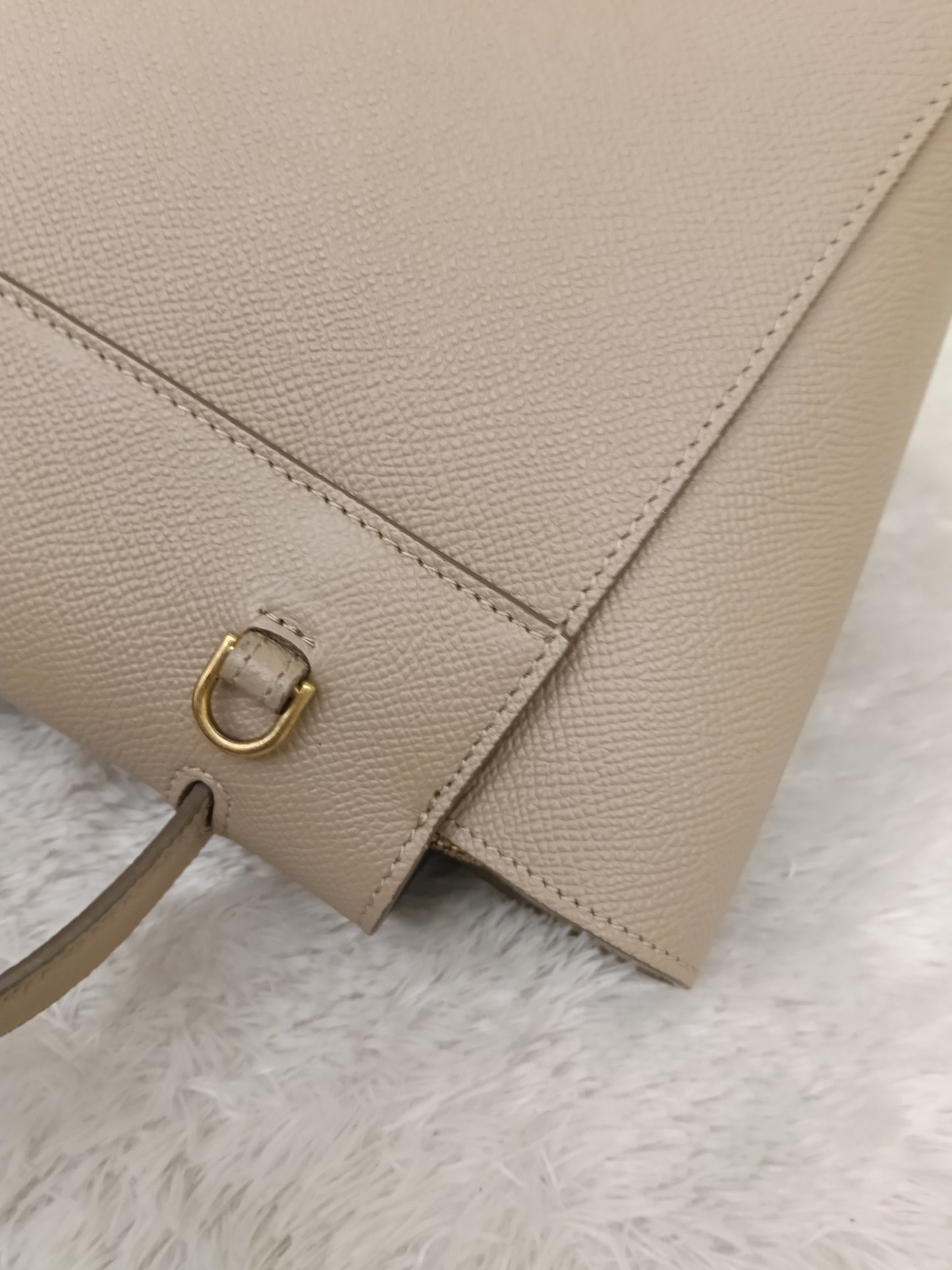 Celine Nano Belt Grained Light Taupe GHW 2021