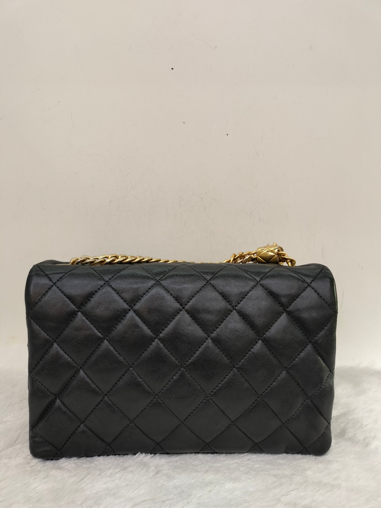 Chanel Small Pillow Crush Flap Lamb Black GHW (CHIP)