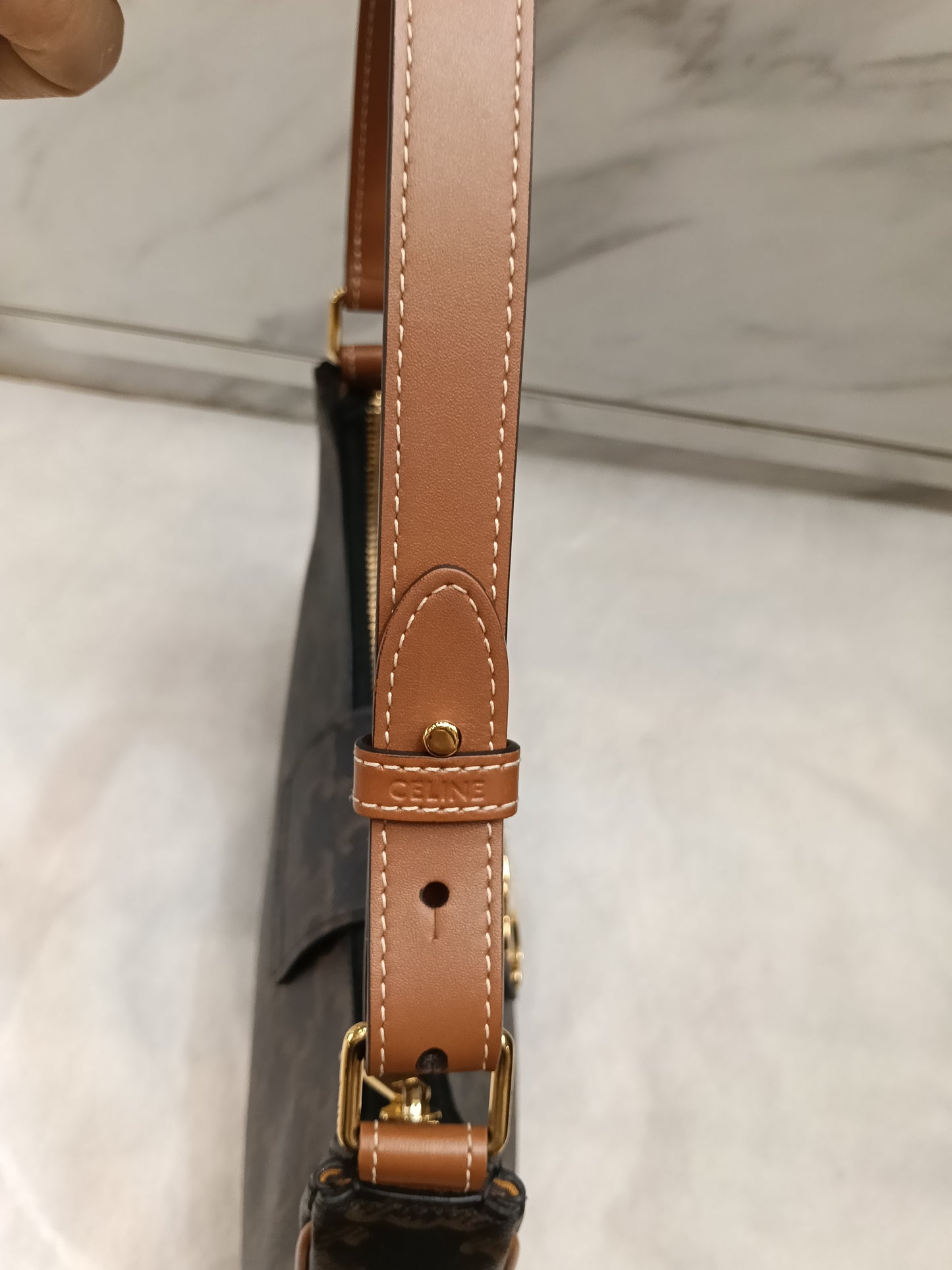 Celine Ava Triomphe Calfskin Tan GHW 2023