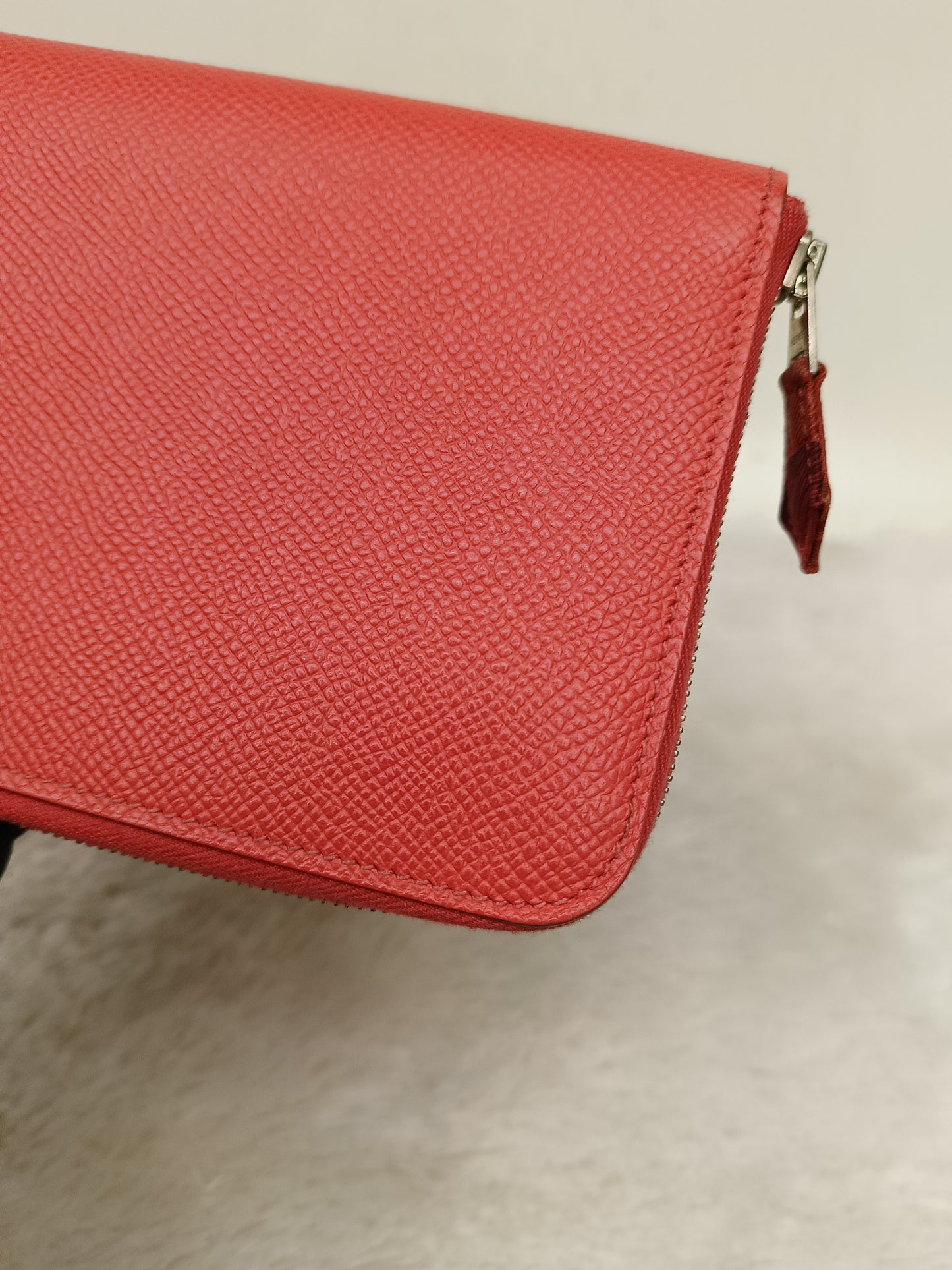 Hermes Azap Long Round Zip Wallet Epsom Orange Poppy PHW #T