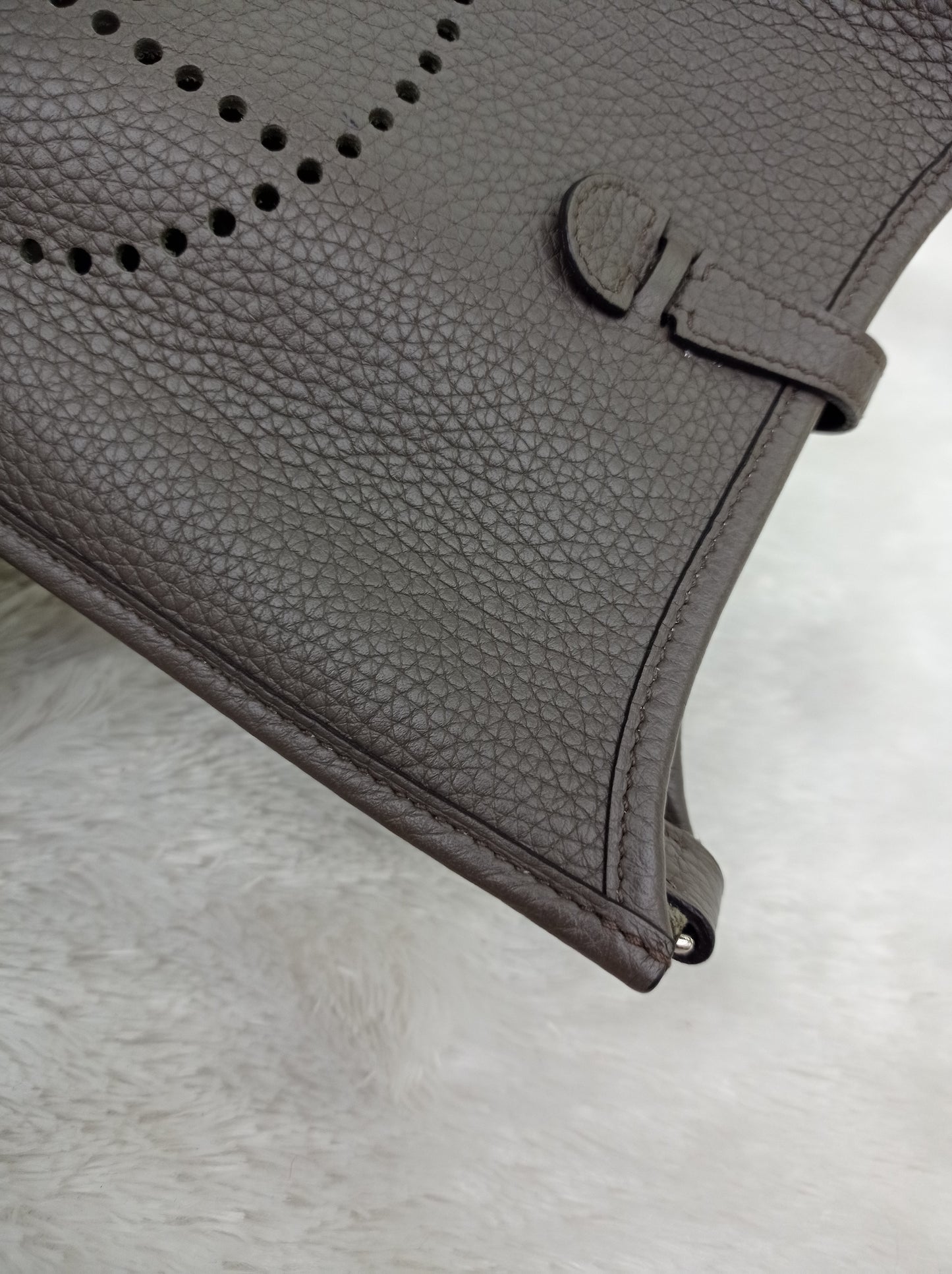 Hermes Mini Evelyne Clem Etain PHW #X