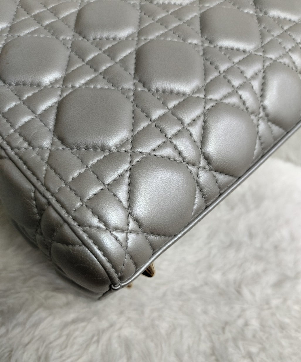 Lady Dior Medium Lamb Grey GHW (Rec 2020)