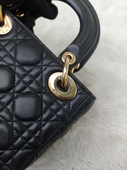 Lady Dior Mini Lamb Black GHW 2017
