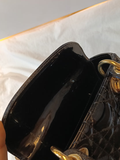 Lady Dior Mini Patent Black GHW 2019