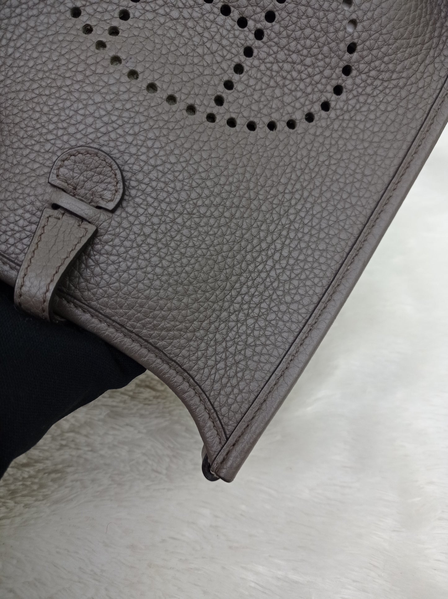 Hermes Mini Evelyne Clem Etain PHW #X