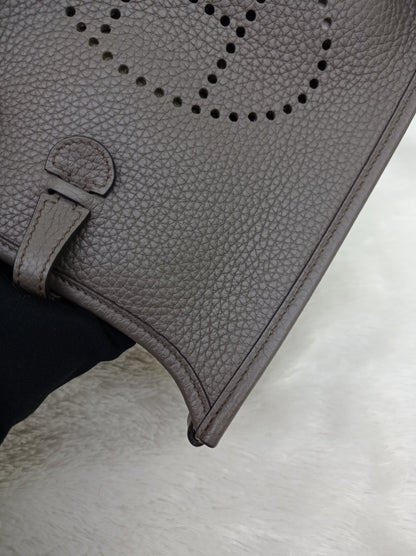 Hermes Mini Evelyne Clem Etain PHW #X