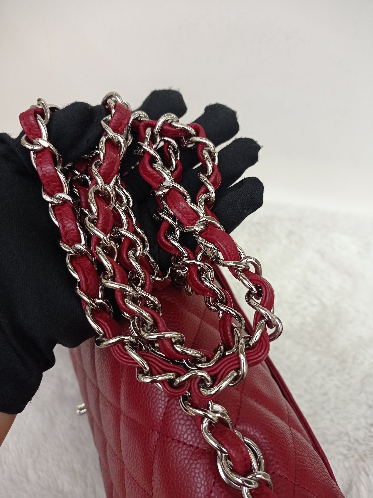 Chanel Jumbo Caviar Red SHW SF #13