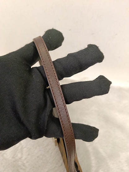Fendi Pochette Flap Tobacco Zucca Canvas Brown SHW