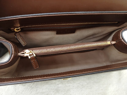 Gucci Top Handle Horsebit Medium Brown GHW