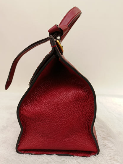 Gucci Top Handle Medium Marmont Grained Red GHW