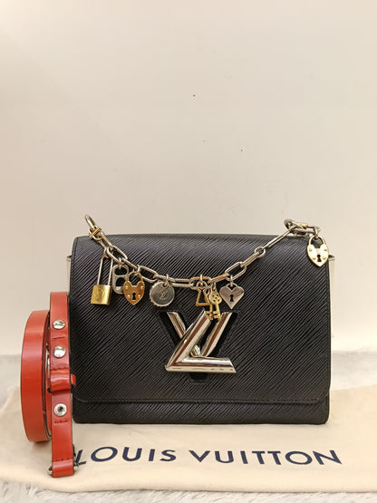 LV Twist MM Epi Love Lock Charms Black White Red 2018