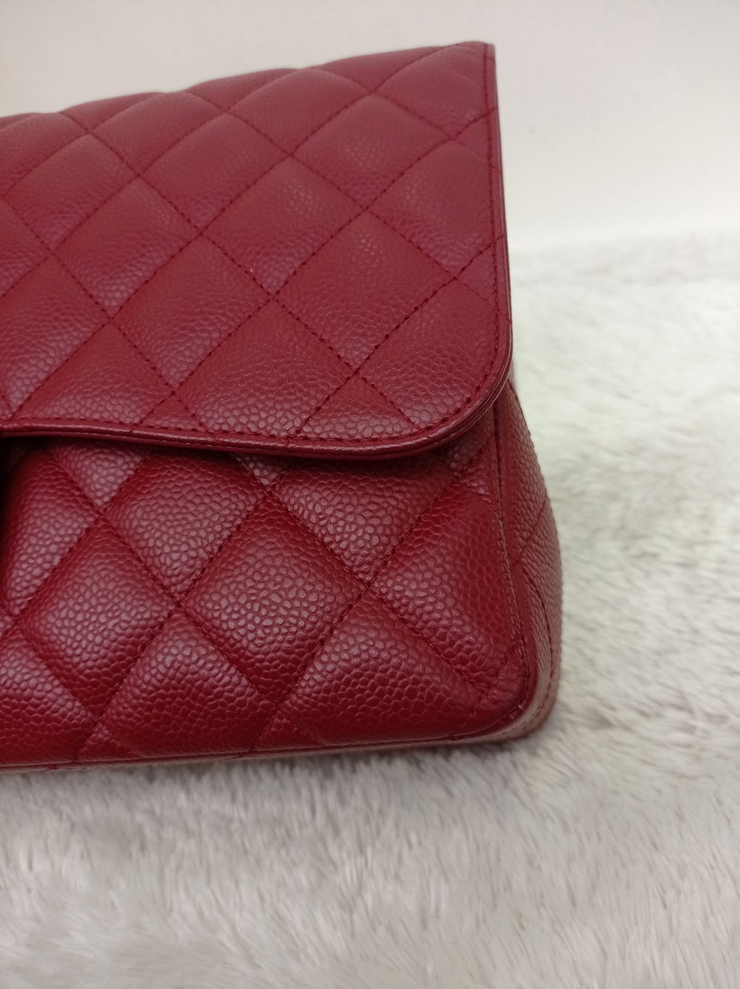 Chanel Jumbo Caviar Red SHW SF #13