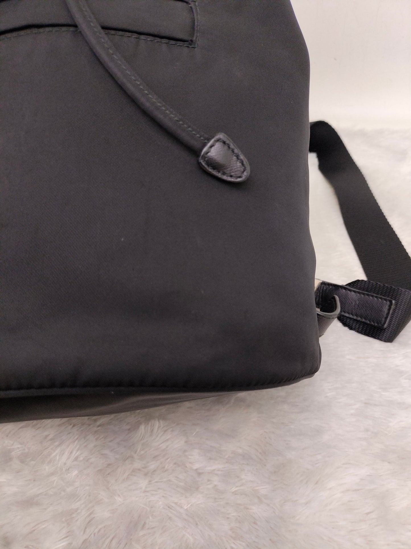 Prada Drawstring Backpack Nylon Black SHW