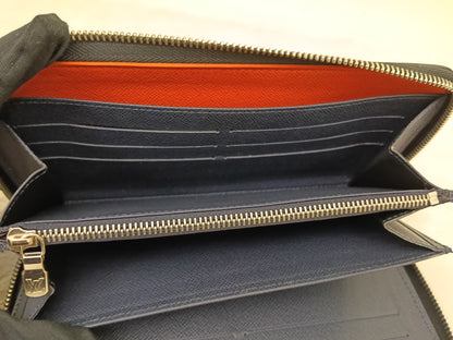 LV Zippy Wallet Long Organizer NM Epi Graphite Blue Gray