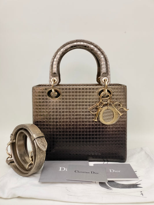 Lady Dior Medium Cannage Ombre Gold GHW 2016