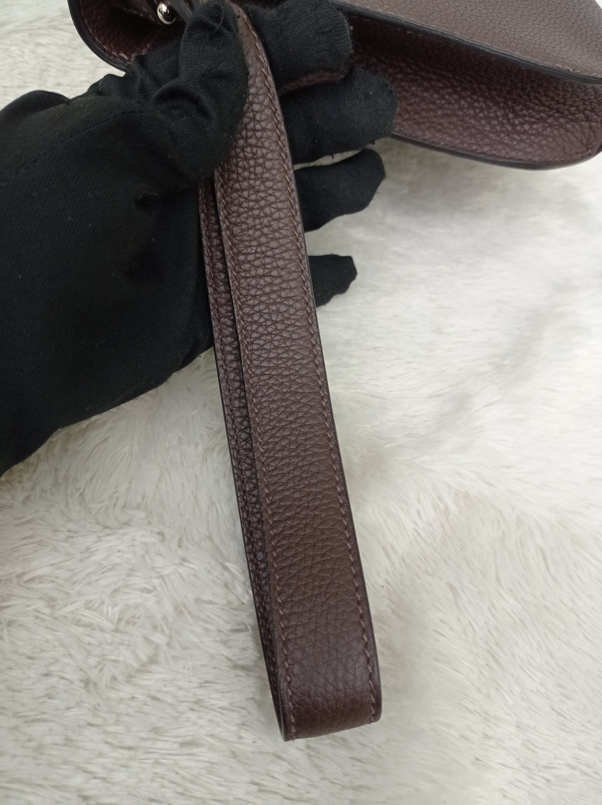 Hermes Kelly Depeche Pochette 25 Togo Ebene PHW #Y
