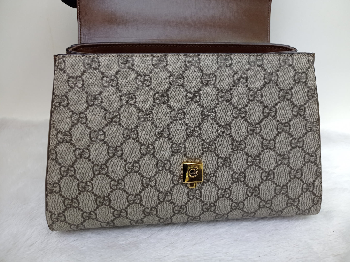 Gucci Top Handle Horsebit Medium Brown GHW