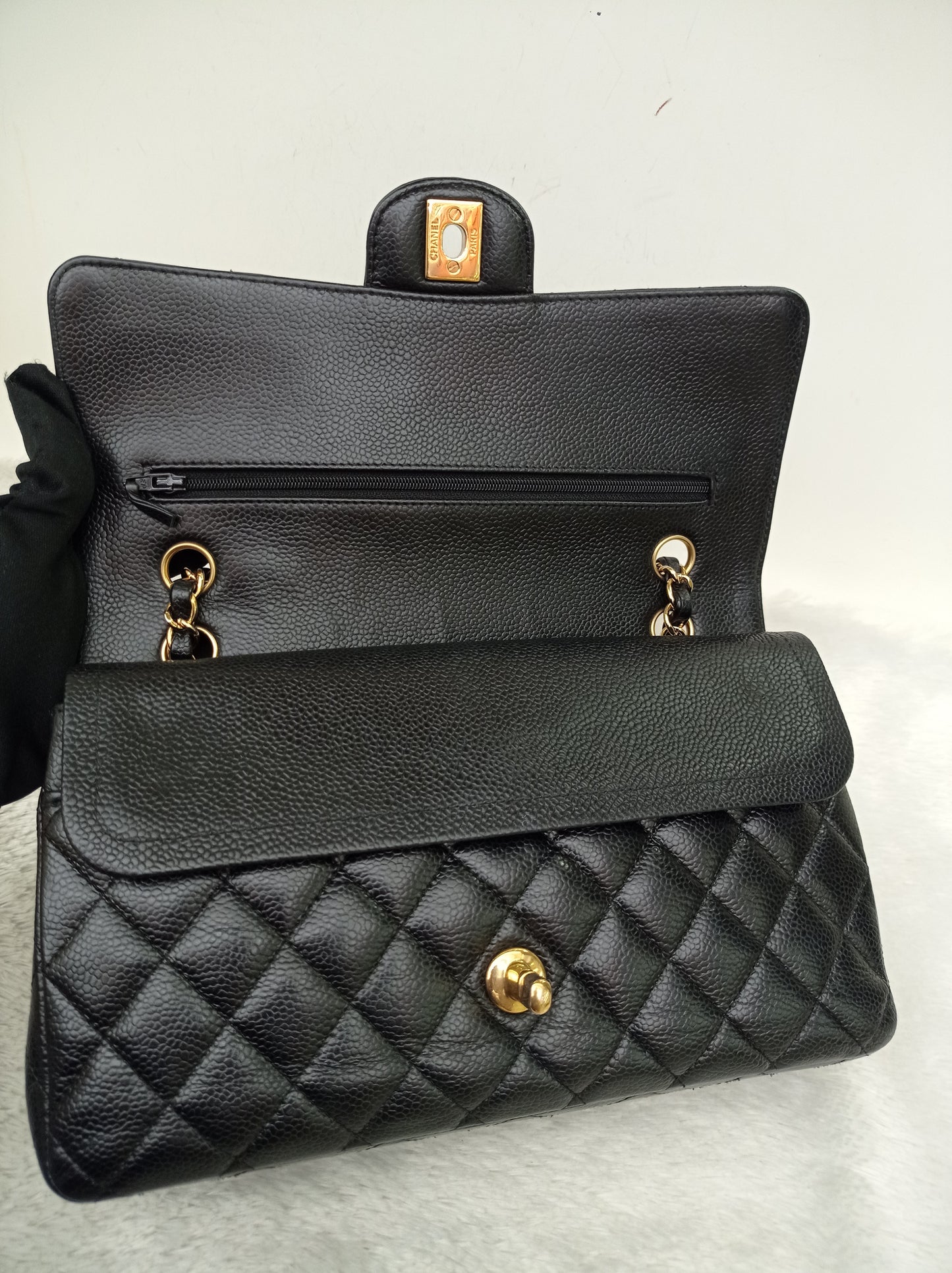Chanel Medium Caviar Black GHW DF #21