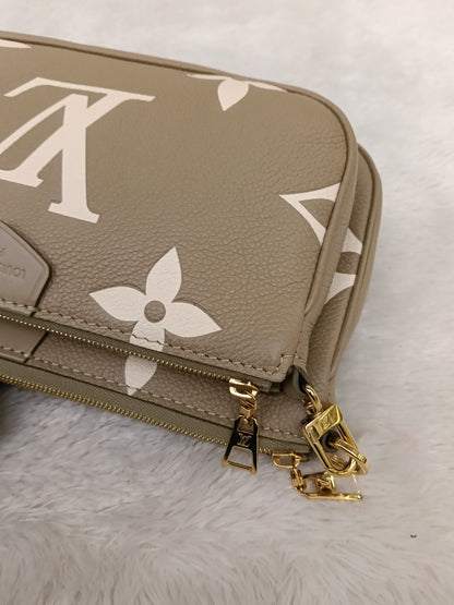 LV Multi Pochette Accessories Monogram Empreinte Light Khaki Cream (CHIP)