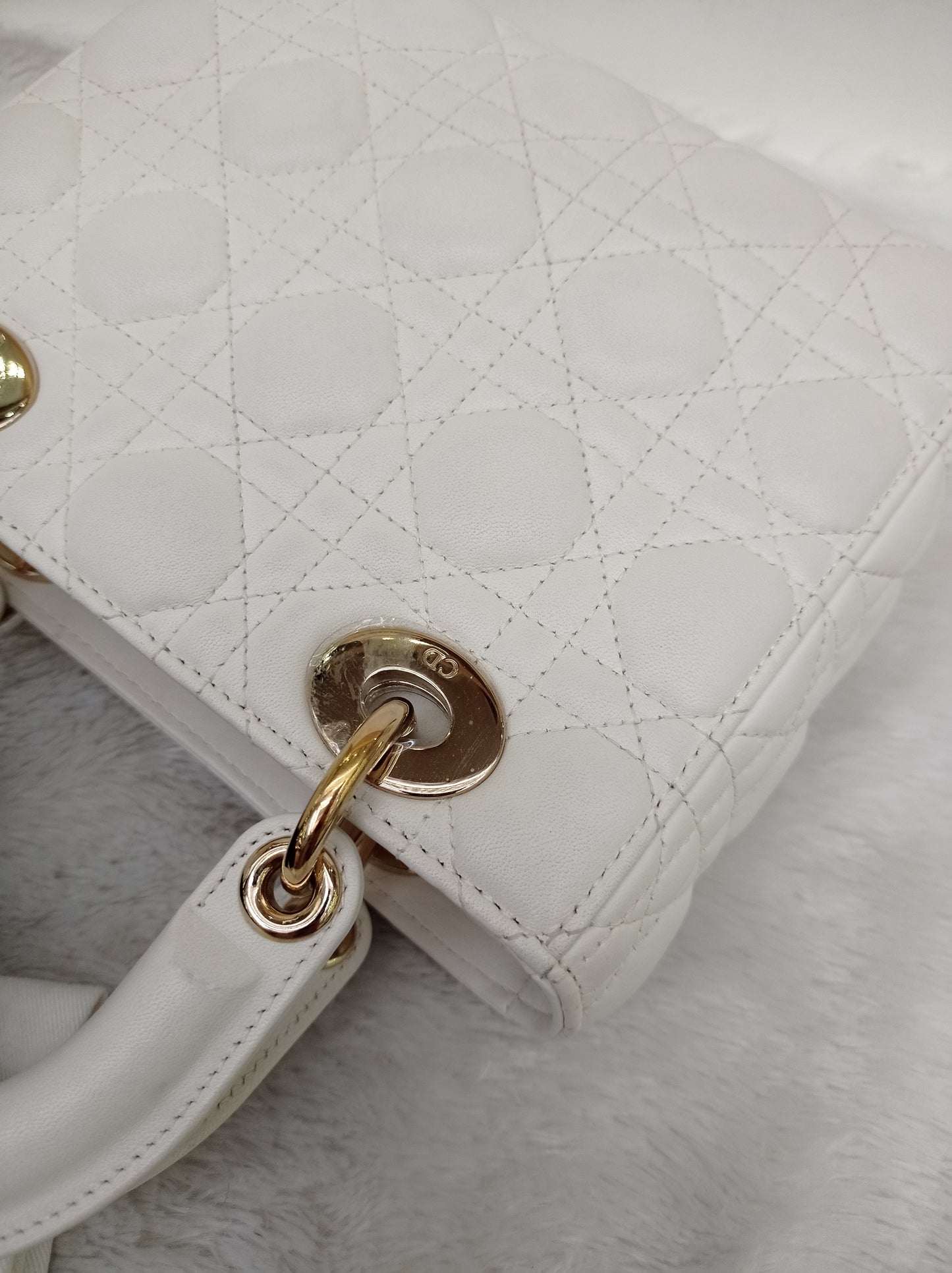 Lady Dior Small Lamb White LGHW 2019