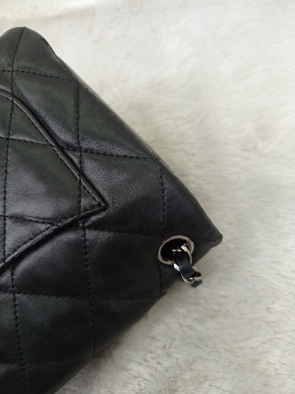 Chanel Accordion Flap Mini Lamb Black SHW #18
