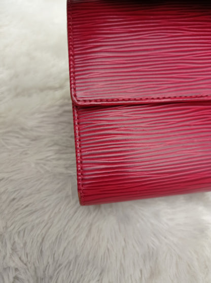 LV Portefeuille Tresor Etui Papiers Wallet Epi Red