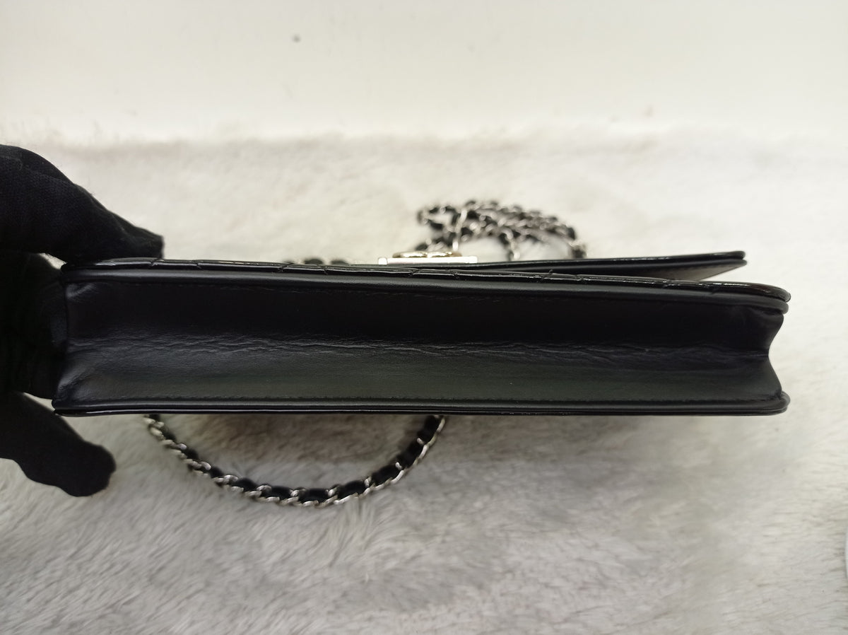 Chanel WOC Boy Patent Black SHW #20
