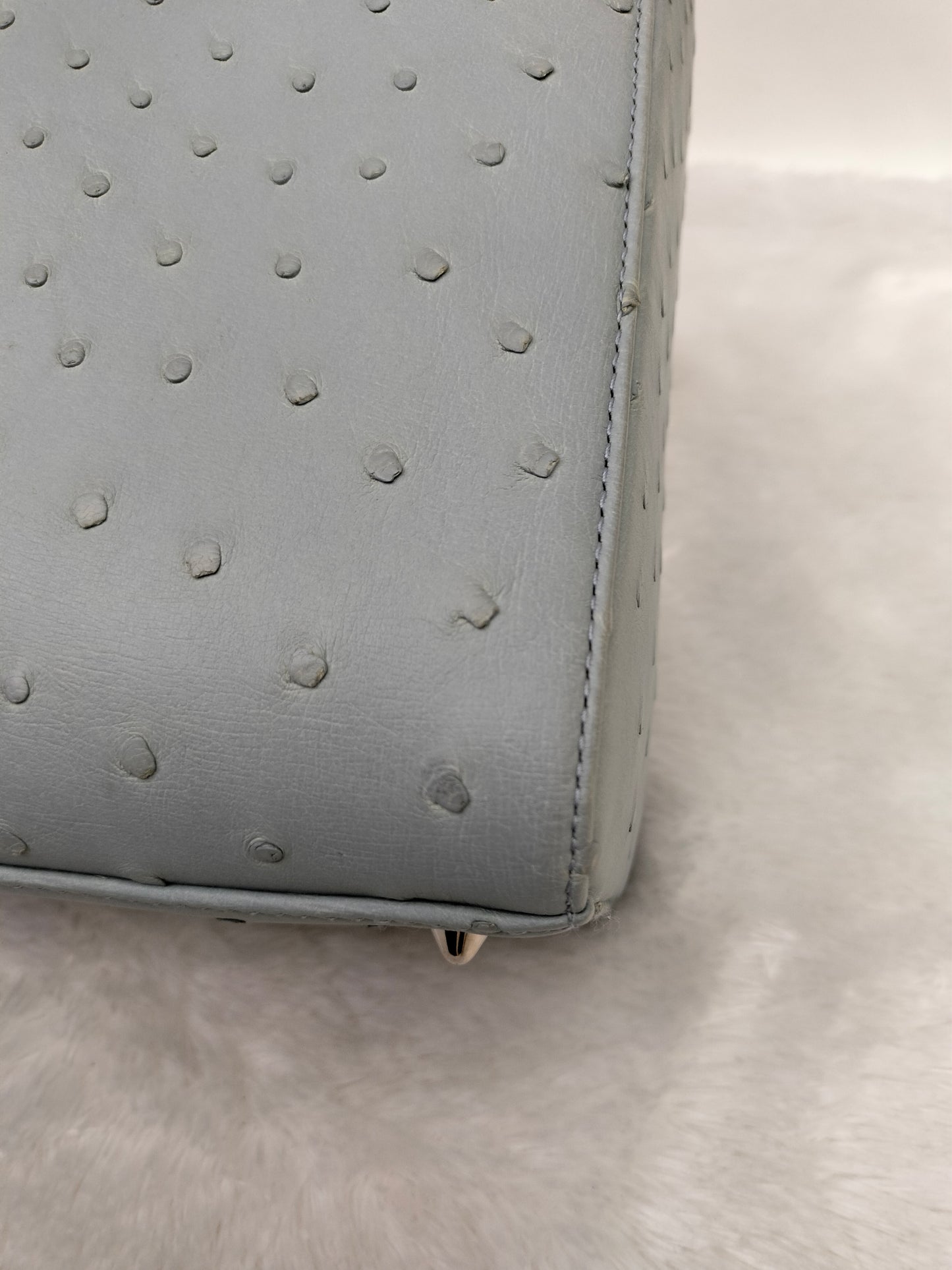 Lady Dior Medium Ostrich Baby Blue SHW 2017